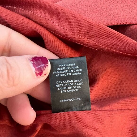 WAYF The Ines Sienna V-Neck Sleeveless Faux Wrap Tulip Hem Gown Dress Size XL - Picture 12 of 13